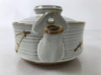 Japanese Yokkaichi Banko Ware Ceramic Lidded Teapot Vtg Donabe Beige Brown Y280