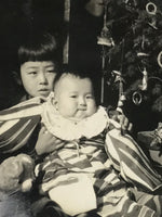 Japanese Young Children Photograph Vtg Christmas New Year Baby Black White PH202