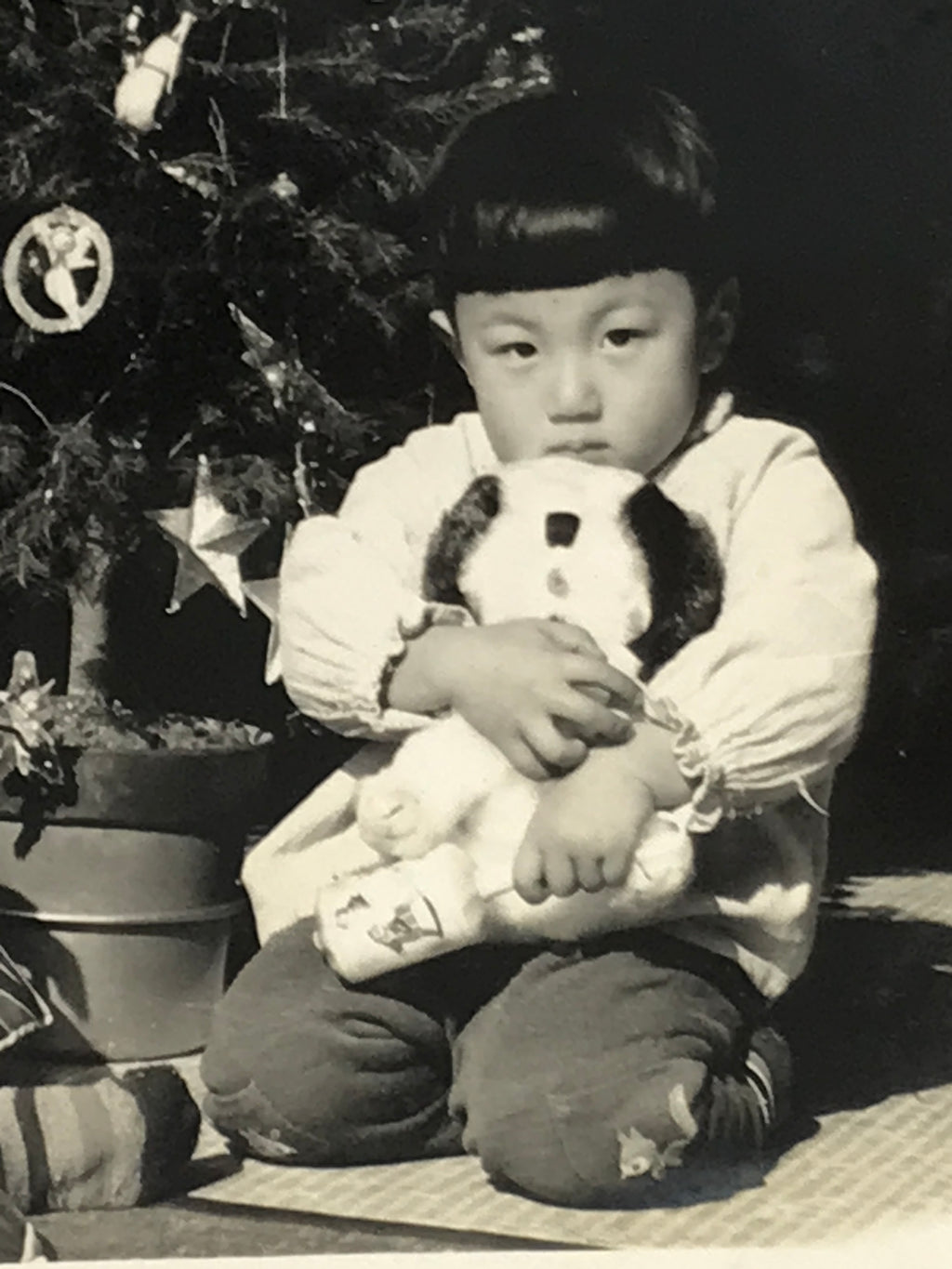 Japanese Young Children Photograph Vtg Christmas New Year Baby Black White PH202