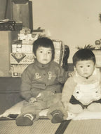 Japanese Young Children Posed Photograph Vtg New Years Day Black White PH179