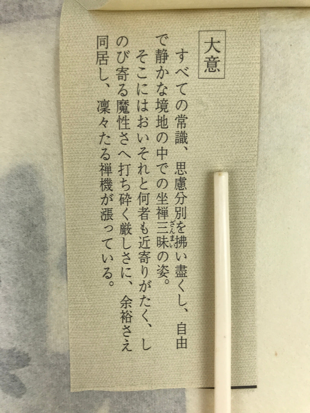 Japanese Zen Calligraphy Adashi Daishin Kan Taza Chagake Kakejiku FL357