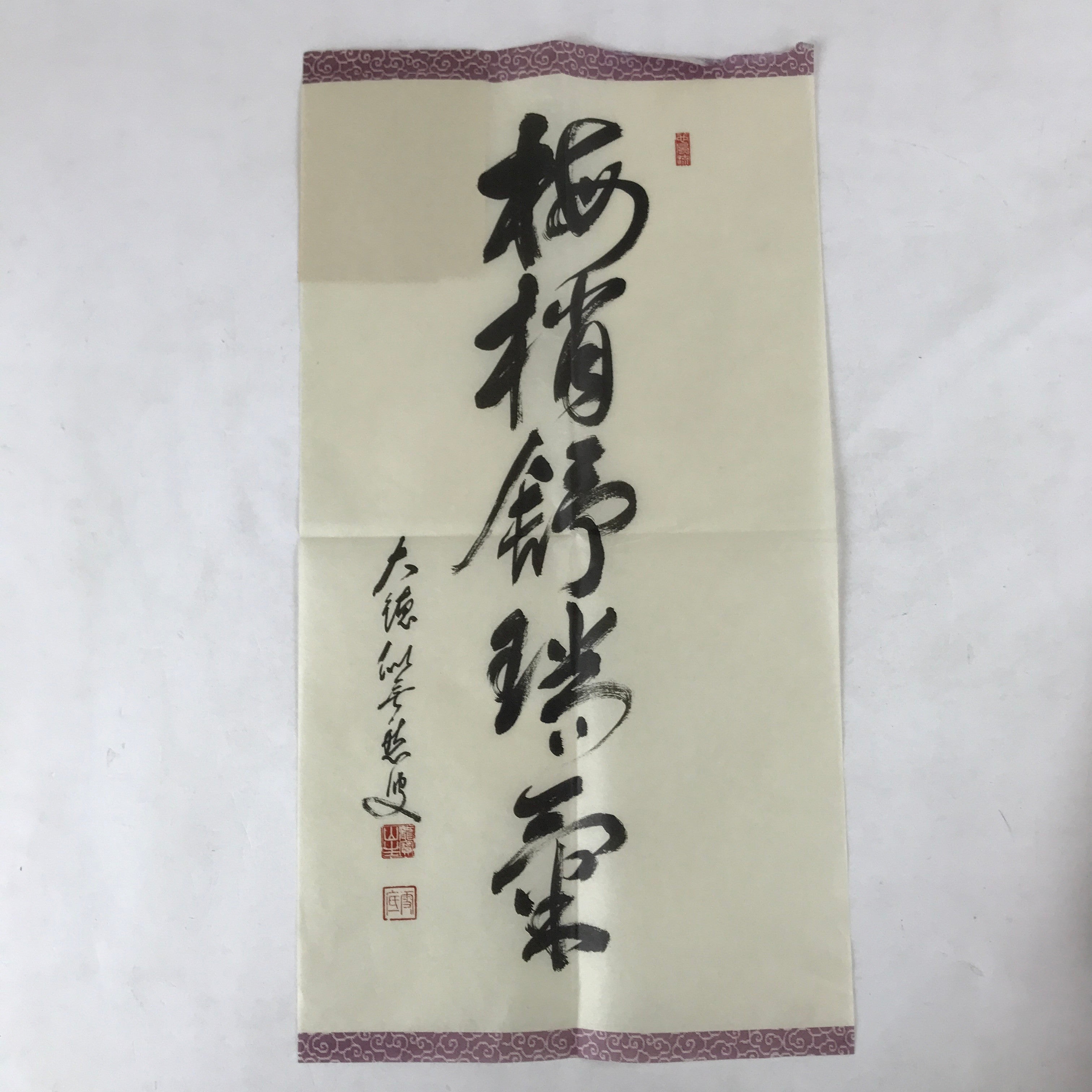 Japanese Zen Calligraphy Baishozuikiwonobu Fukutomi Settei Kakejiku FL278