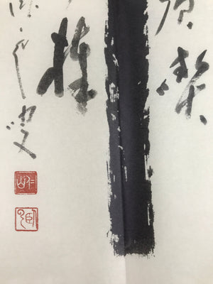 Japanese Zen Calligraphy Myoshinji Matsuyama Takae Chagake Kakejiku Black FL355