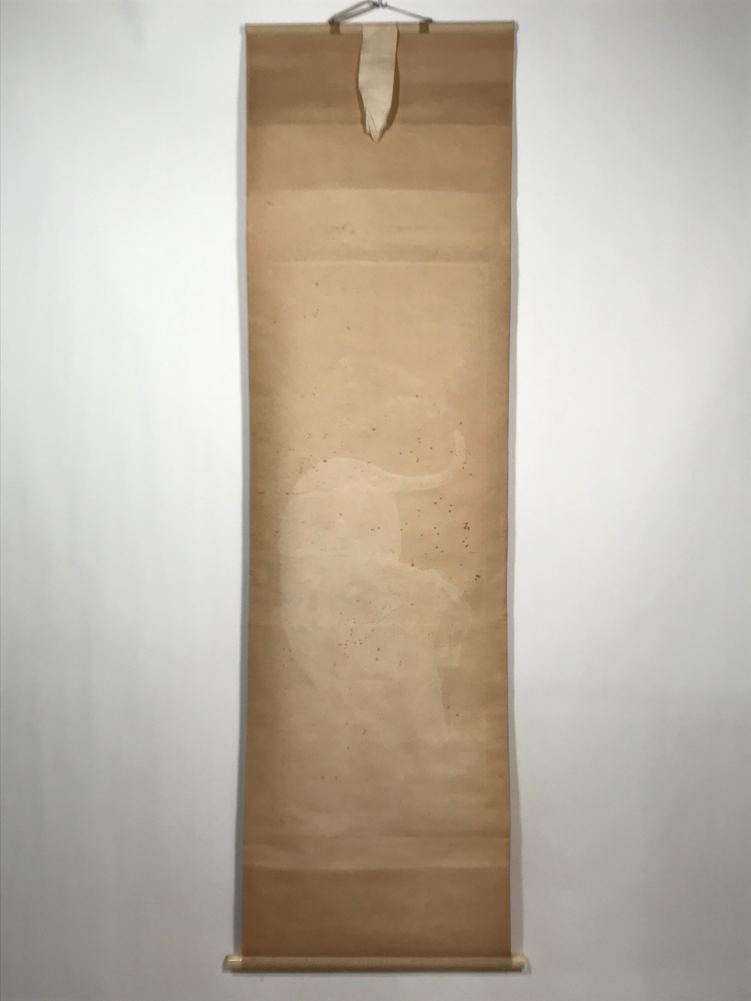 Japanese Zodiac Animal Hanging Scroll Vtg Roaring Tiger Kakejiku SC810