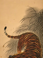 Japanese Zodiac Animal Hanging Scroll Vtg Roaring Tiger Kakejiku SC810