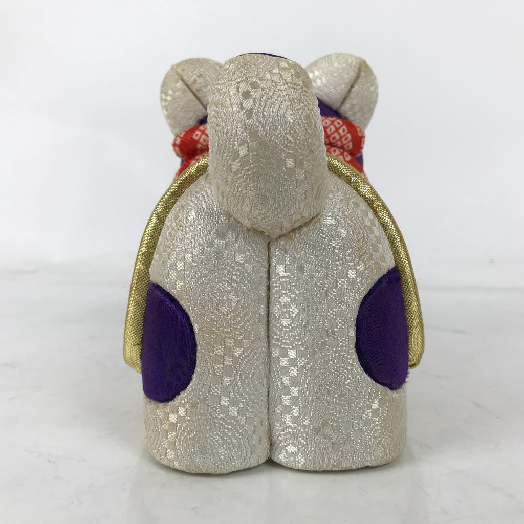 Japanese Zodiac Fabric Dog Doll Vtg Kimekomi Ningyo Animal Paper Mache Amuet ST3