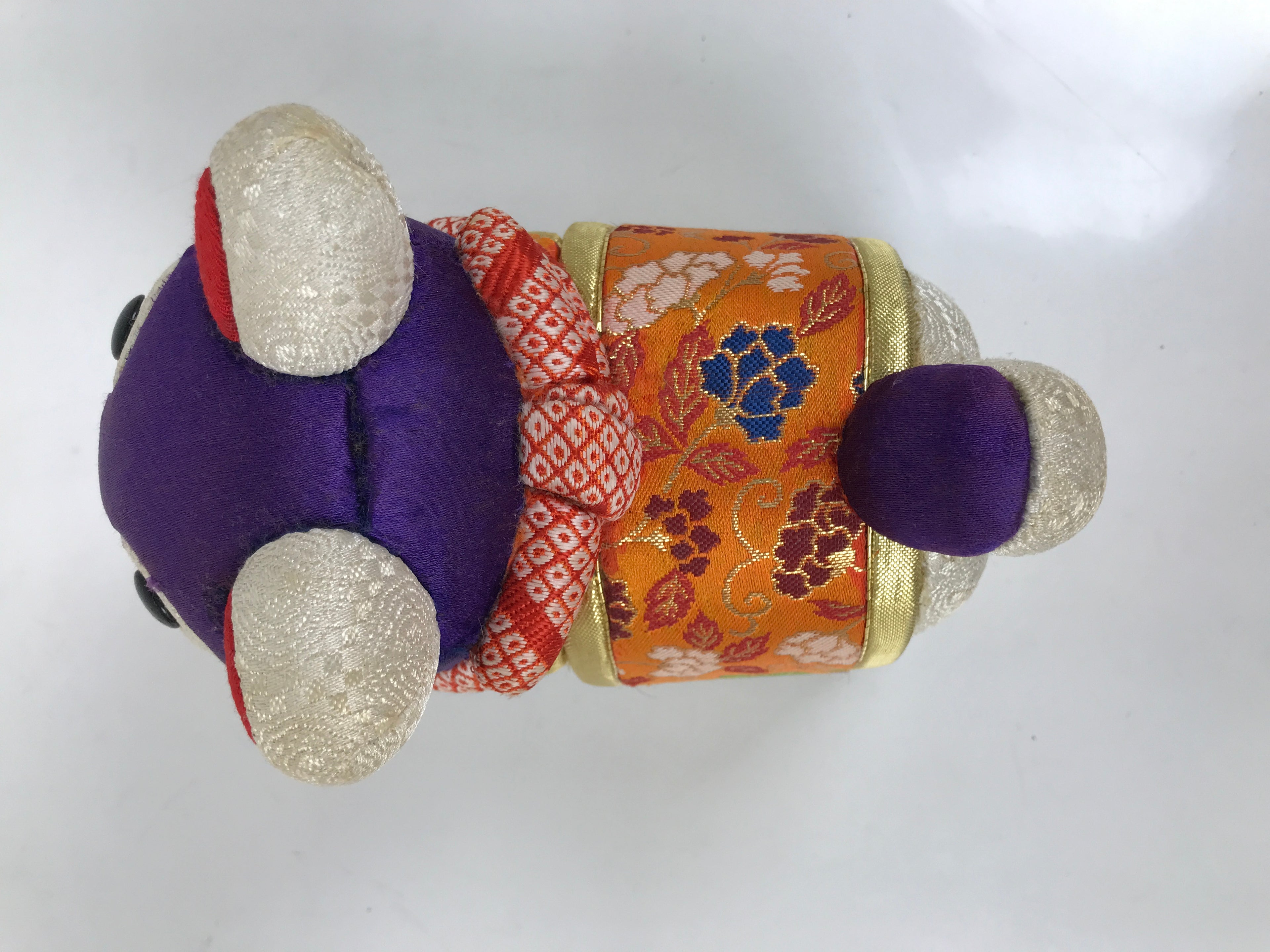Japanese Zodiac Fabric Dog Doll Vtg Kimekomi Ningyo Animal Paper Mache Amuet ST3
