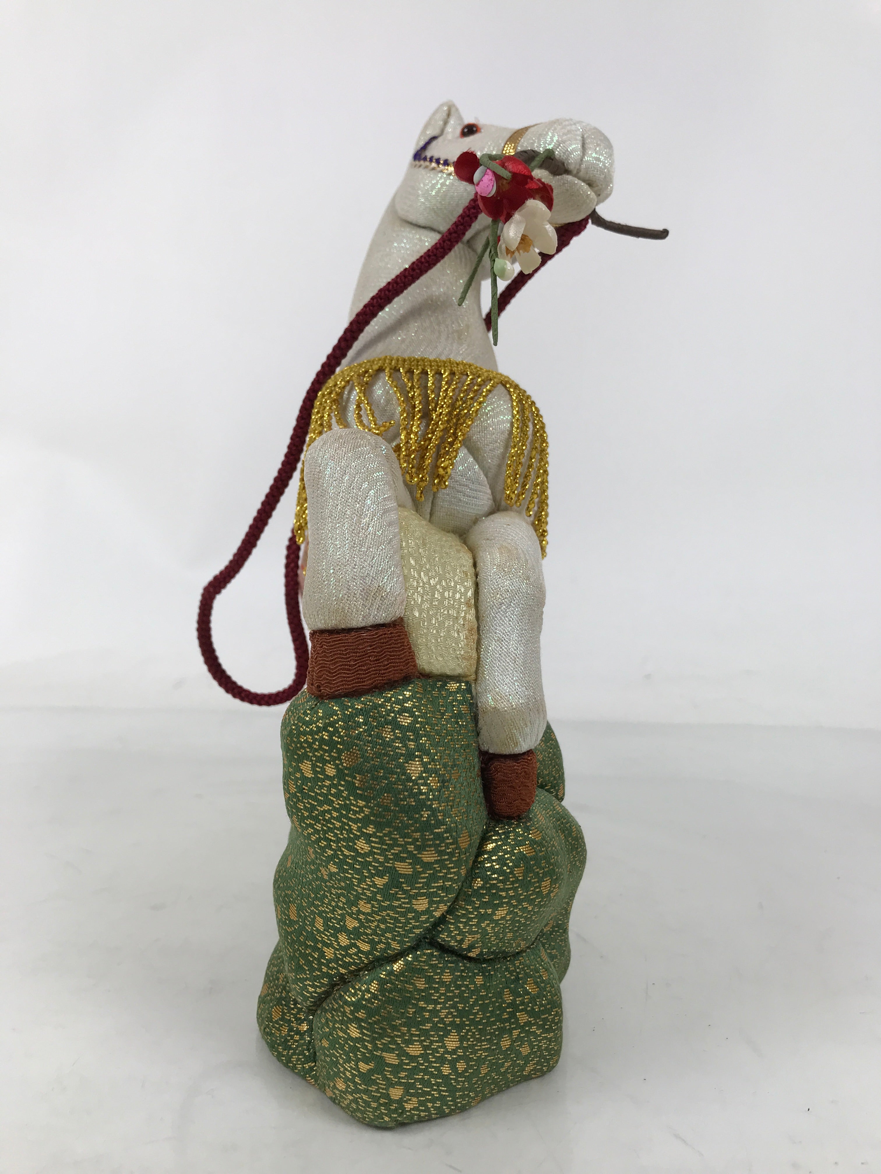 Japanese Zodiac Fabric Doll Horse Vtg Kimekomi Ningyo Animal White Tenma ST29