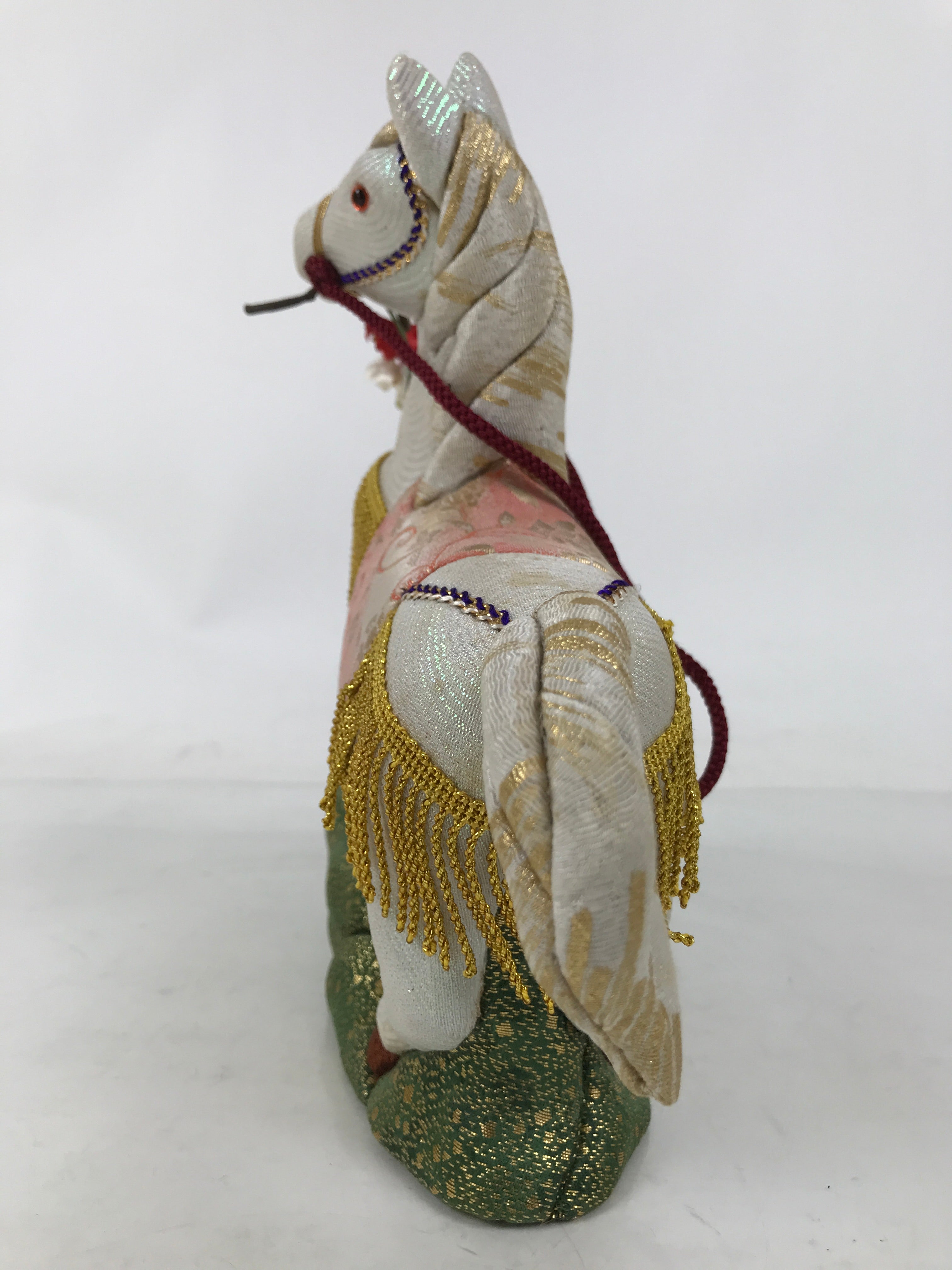 Japanese Zodiac Fabric Doll Horse Vtg Kimekomi Ningyo Animal White Tenma ST29