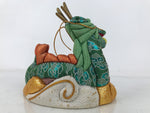 Japanese Zodiac Fabric Dragon Doll Vtg Kimekomi Ningyo Animal Green Gold Rice ST