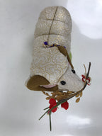 Japanese Zodiac Fabric Sheep Doll Vtg Kimekomi Ningyo Animal Hitsuji w/Case ST33