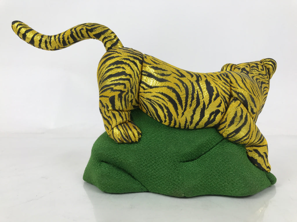 Japanese Zodiac Fabric Tiger Doll Vtg Kimekomi Ningyo Animal Yellow Tora ST25