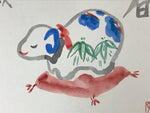 Japanese Zodiac Shikishi Art Board Painting Sheep Sitting Cushion Cute A576