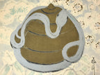 Japanese Zodiac Shikishi Art Board Painting Snake Gold Silver Floral A589