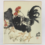 Japanese Zodiac Shikishi Art Board Reproduction Rooster Realistic Style A613