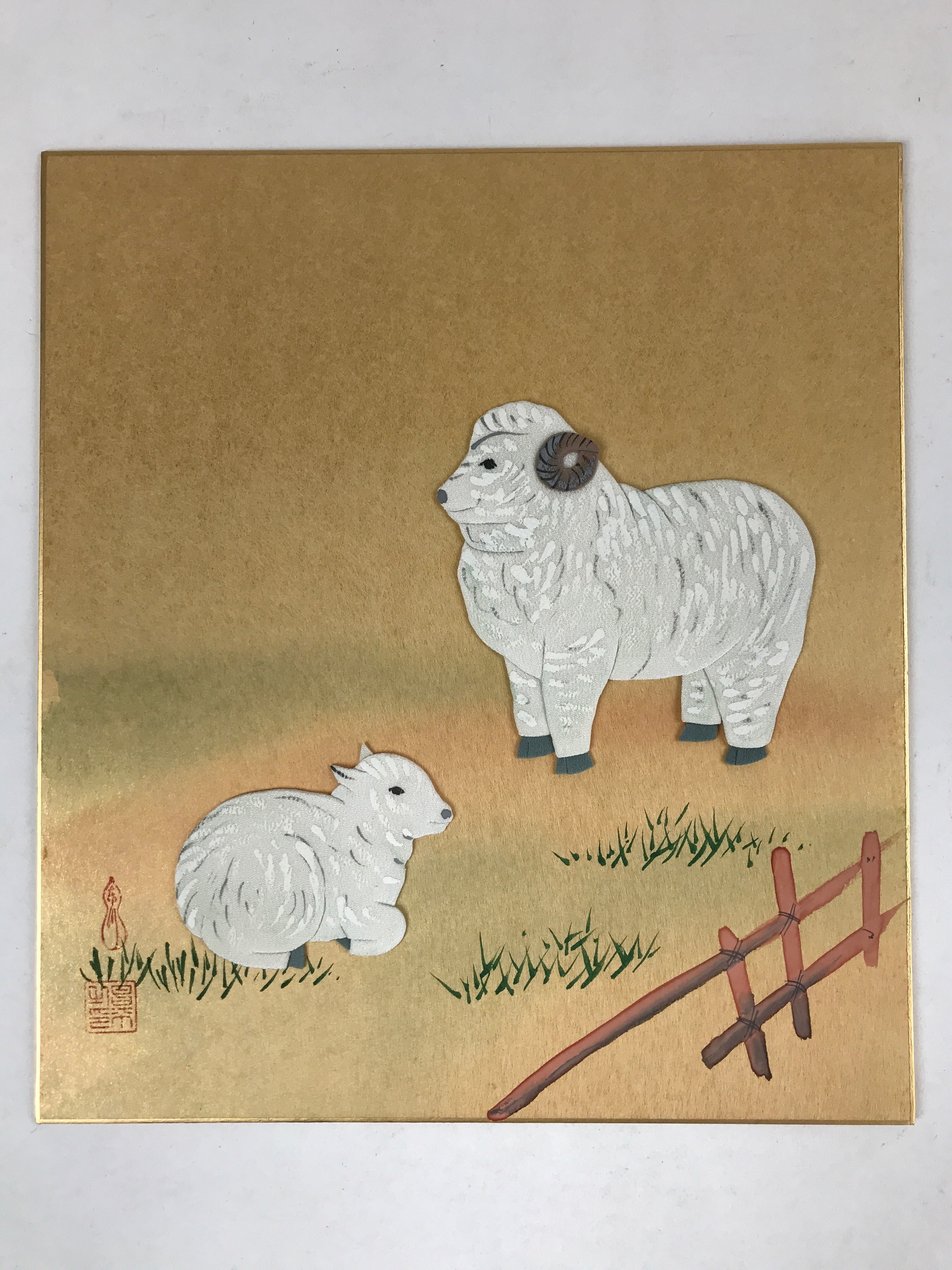 shi様オーダーページ ハンドメイド Japanese Zodiac Shikishi Art Board Vtg Oshie Zaiku Fabric Silk