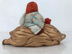 Japanese Zodiac Silk Fabric Boar Doll Vtg Kimekomi Ningyo Animal Daikokuten ST36