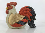 Japanese Zodiac Silk Fabric Rooster Doll Vtg Kimekomi Ningyo Animal w/Stand ST34