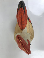 Japanese Zodiac Silk Fabric Rooster Doll Vtg Kimekomi Ningyo Animal w/Stand ST34