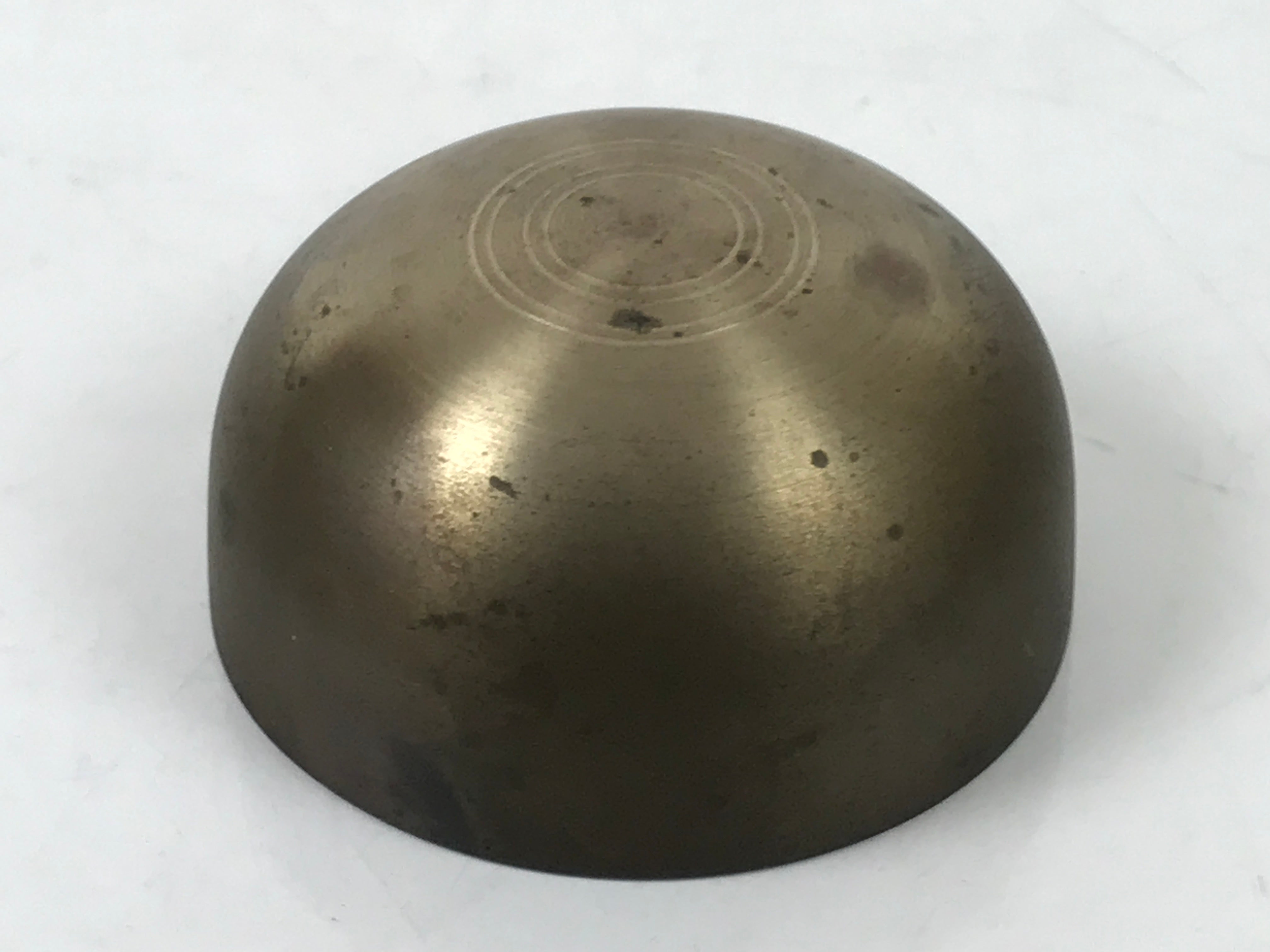 Japanese Buddhist Altar Bronze Metal Orin Bell Singing Bowl Butsugu Brown BA590