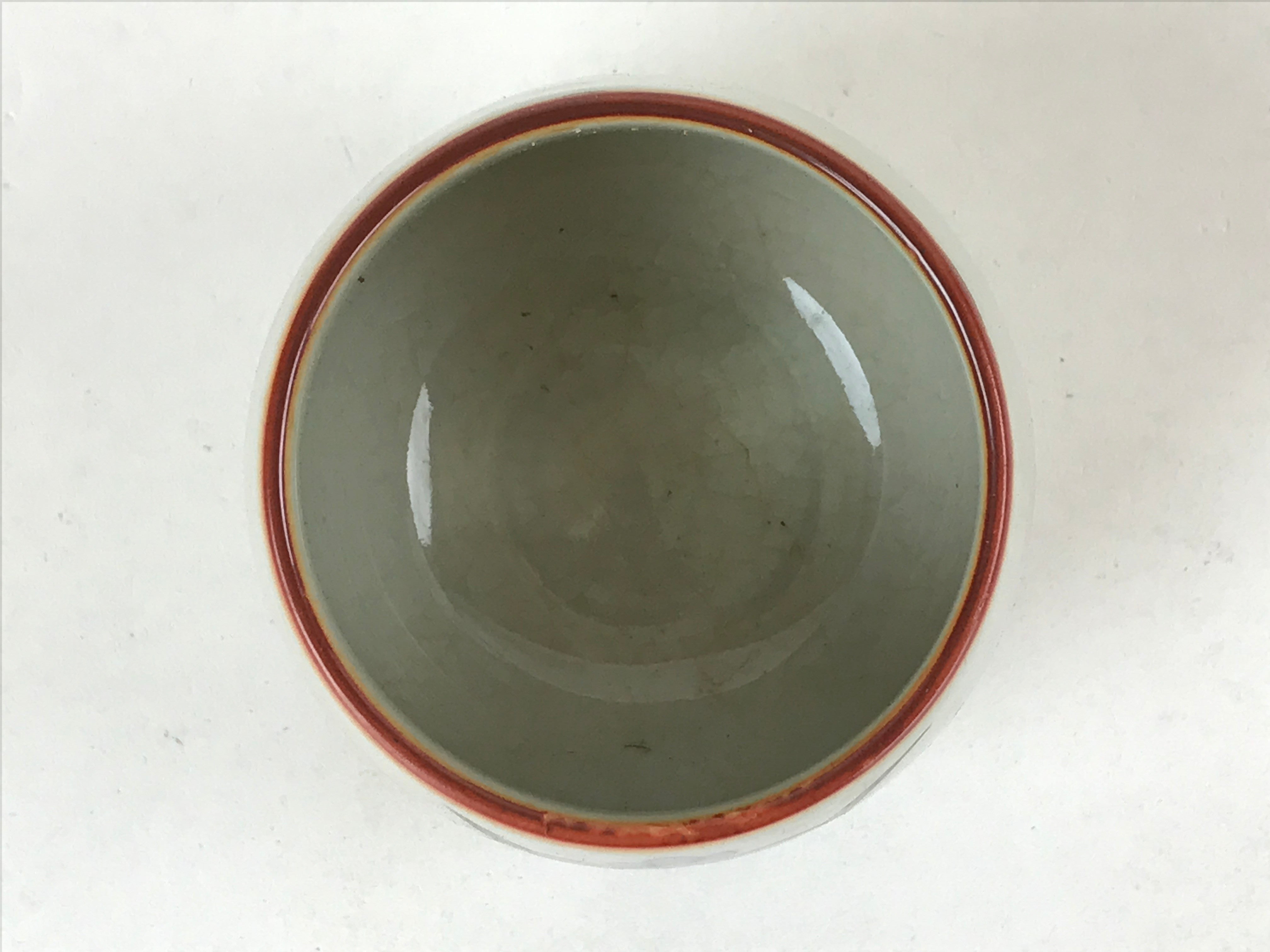 Japanese Ceramic Teacup Vtg Iris Flower Crackle Glaze White Yunomi Sencha TC409