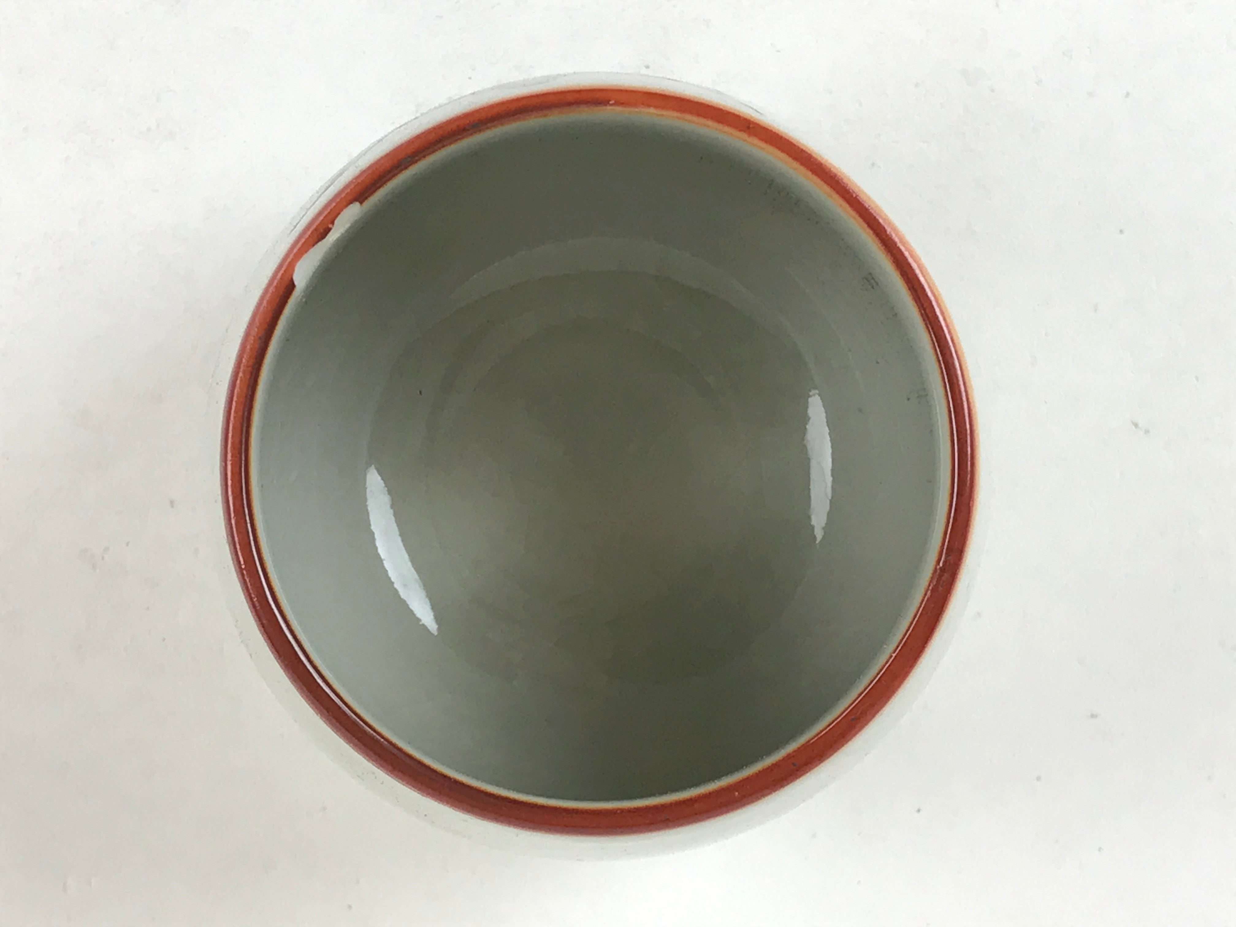 Japanese Ceramic Teacup Vtg Iris Flower Crackle Glaze White Yunomi Sencha TC415