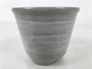 Japanese Ceramic Yunomi Teacup Vtg Pottery Gray White Yakimono Sencha TC565
