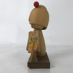 Japanese Wooden Kokeshi Doll Vtg Hagi Souvenir Smiling Orange KF732