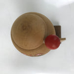 Japanese Wooden Kokeshi Doll Vtg Hagi Souvenir Smiling Orange KF732