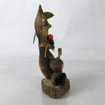 Japanese Wooden Kokeshi Doll Vtg Monkey Fruits Gourd Shodoshima Souvenir KF726