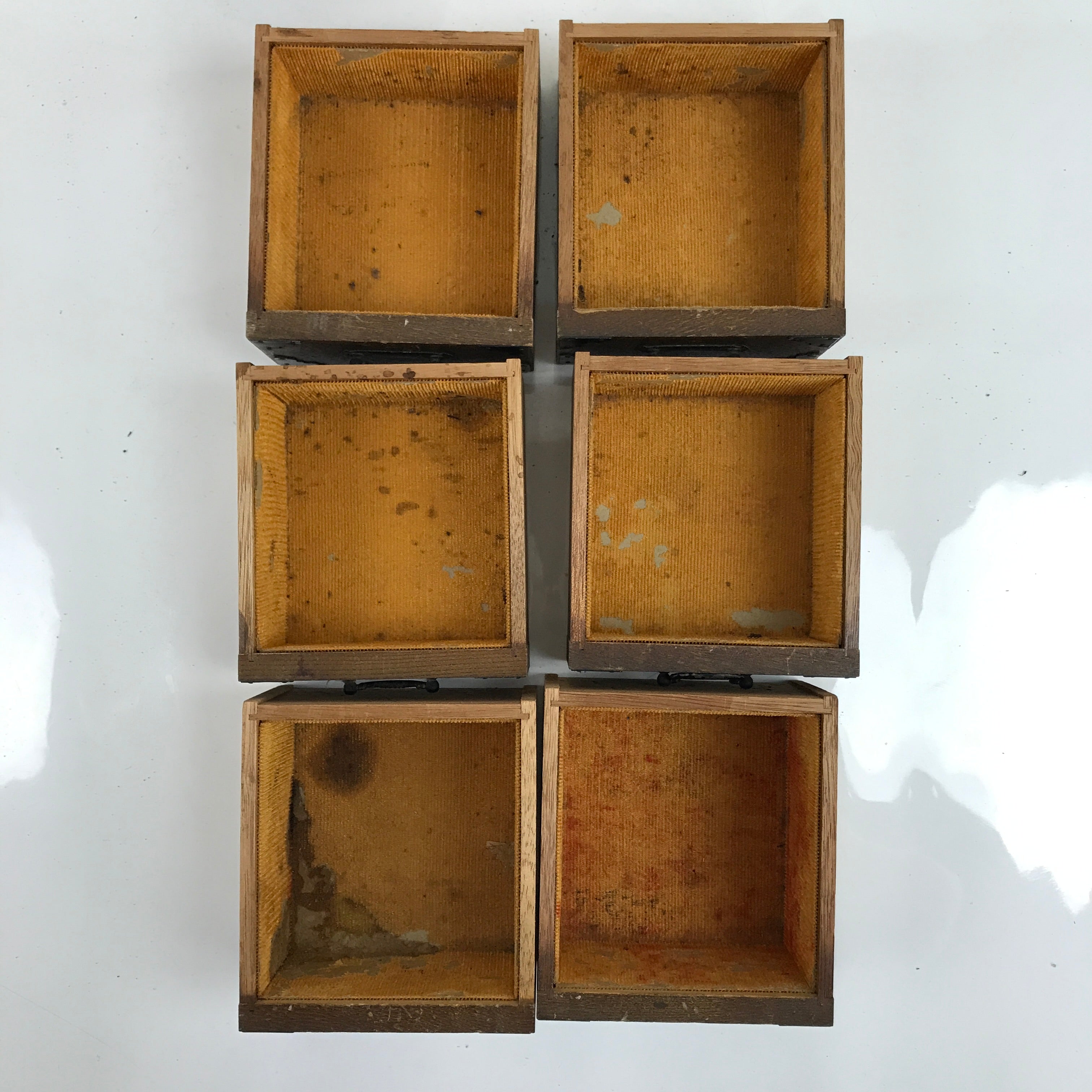 Japanese Wooden Tansu Storage Chest Vtg Haribako Trinket Box 8 Drawers T384