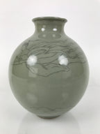 Korean Porcelain Flower Vase Ikebana Kabin Celadon Green Celastial Maiden FK210