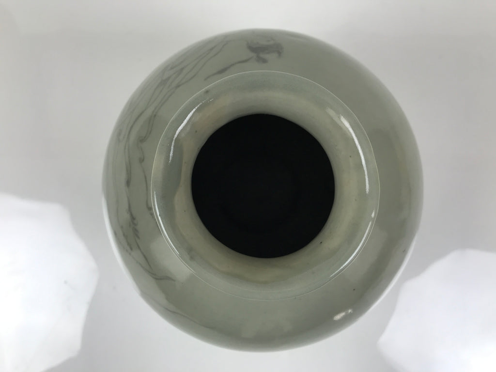 Korean Porcelain Flower Vase Ikebana Kabin Celadon Green Celastial Maiden FK210