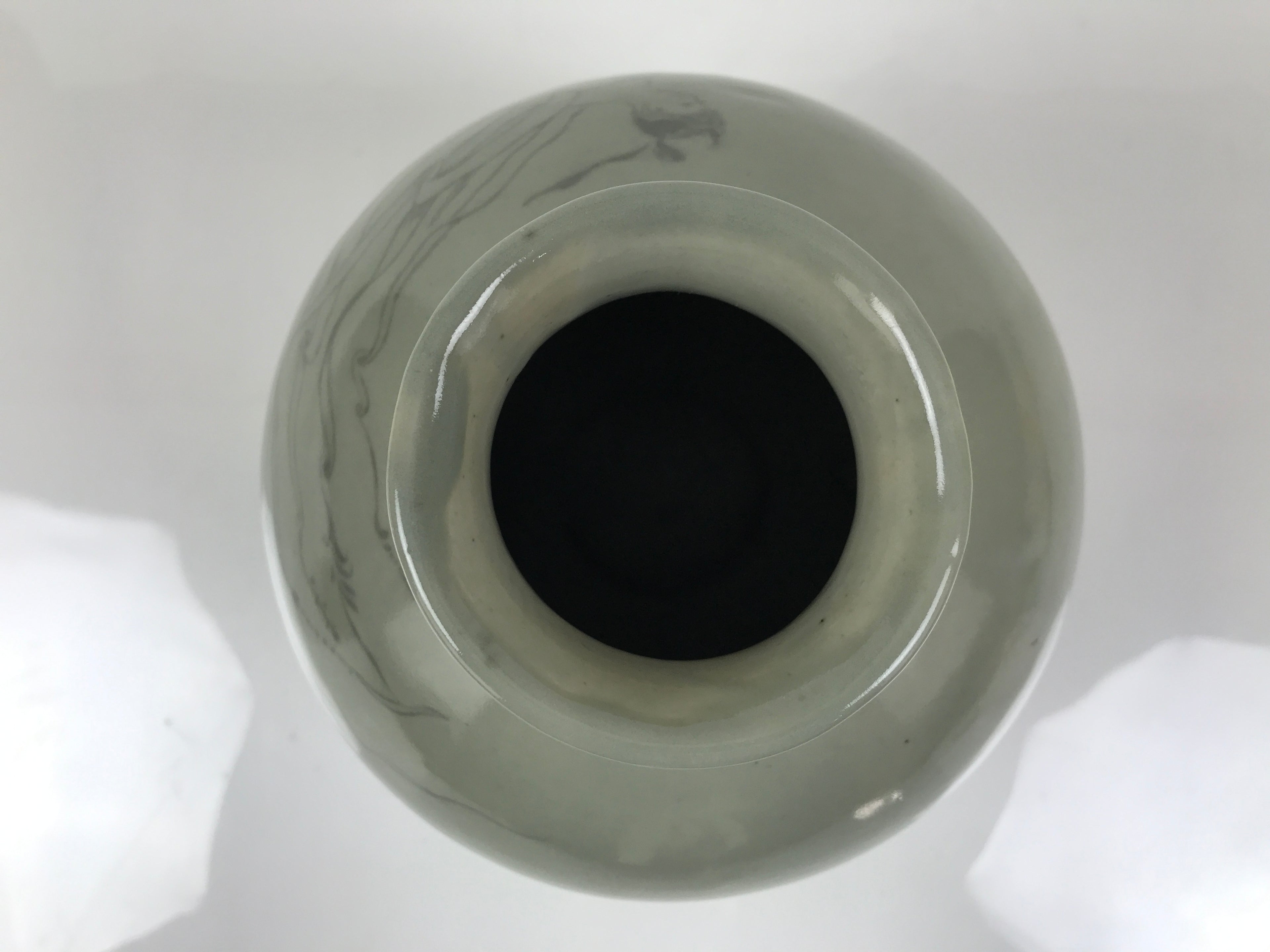 Korean Porcelain Flower Vase Ikebana Kabin Celadon Green Celastial Maiden FK210