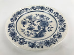 Made in Japan Porcelain Blue Onion Indigo Plate Vtg Floral Decorative Rim PY837