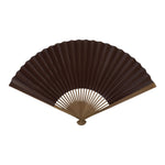 Japanese Large Paper Folding Fan Vtg Sensu Bamboo Frame Glossy Dark Brown 5D45-AD - Fan-chidorivintage.com