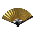 Japanese Paper Folding Fan Sensu Vtg Lacquered Bamboo Gold Silver Formal 5D47-AD - Fan-chidorivintage.com