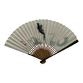 Japanese Paper Folding Fan Vtg Sensu Bamboo Frame Black Pond Koi Fish Carp 5D49-AD - Fan-chidorivintage.com