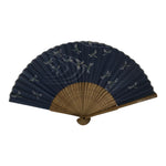 Japanese Paper Folding Fan Vtg Sensu Bamboo Frame Blue Pond Dragonflies 5D50-AD - Fan-chidorivintage.com