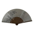 Japanese Paper Folding Fan Vtg Sensu Bamboo Frame Silver Plants Dragonfly 5D53-AD - Fan-chidorivintage.com