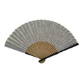 Japanese Fabric Folding Fan Sensu Vtg Bamboo Frame Hyotan Gourd White Black 5D64-AD - Fan-chidorivintage.com