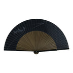 Japanese Fabric Folding Fan Sensu Vtg Bamboo Frame Blue Horse Shippo Design 5D67-AD - Fan-chidorivintage.com
