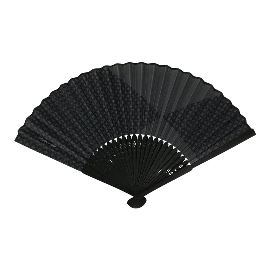 Japanese Fabric Folding Fan Sensu Bamboo Frame Traditional Shippo Design 5D70-AD - Fan-chidorivintage.com