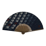 Japanese Fabric Folding Fan Sensu Bamboo Frame Tokyo Disney Mickey Blue 5D77-AD - Fan-chidorivintage.com