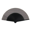 Japanese Fabric Folding Fan Vtg Sensu Black Bamboo Frame Pink Fancy Design 5D79-AD - Fan-chidorivintage.com