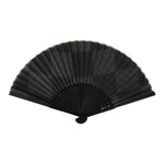 Japanese Fabric Folding Fan Vtg Sensu Bamboo Frame Black Shippo Pattern 5D82-AD - Fan-chidorivintage.com