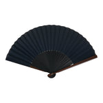 Japanese Fabric Folding Fan Vtg Sensu Bamboo Frame Blue Seigaiha Pattern 5D86-AD - Fan-chidorivintage.com