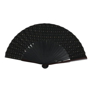 Vintage Japanese Folding Fan with Floral Design Accents