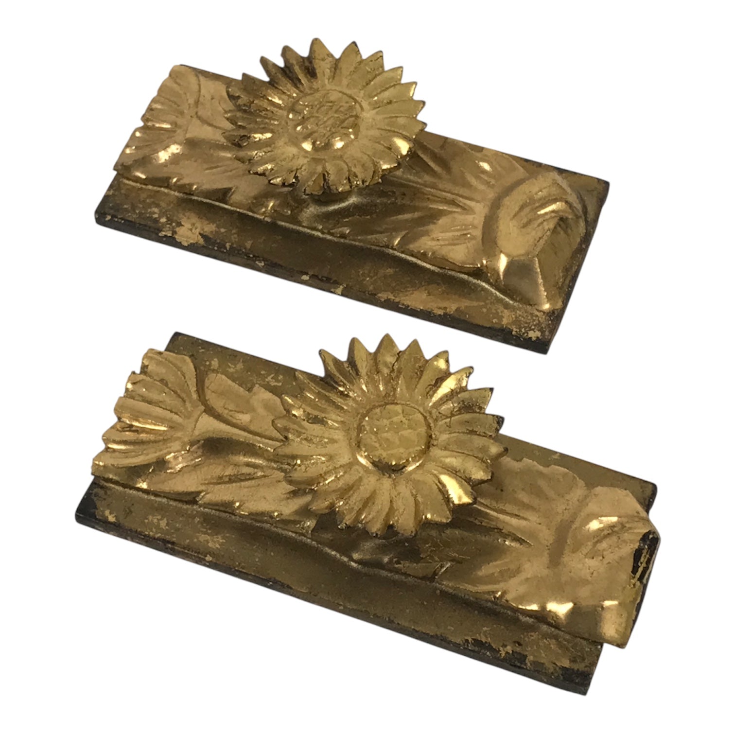 Japanese Buddhist Altar Wooden Butsudan Spare Parts Vtg 2pc Chrysanthemum BP40-OT - Buddhist-chidorivintage.com