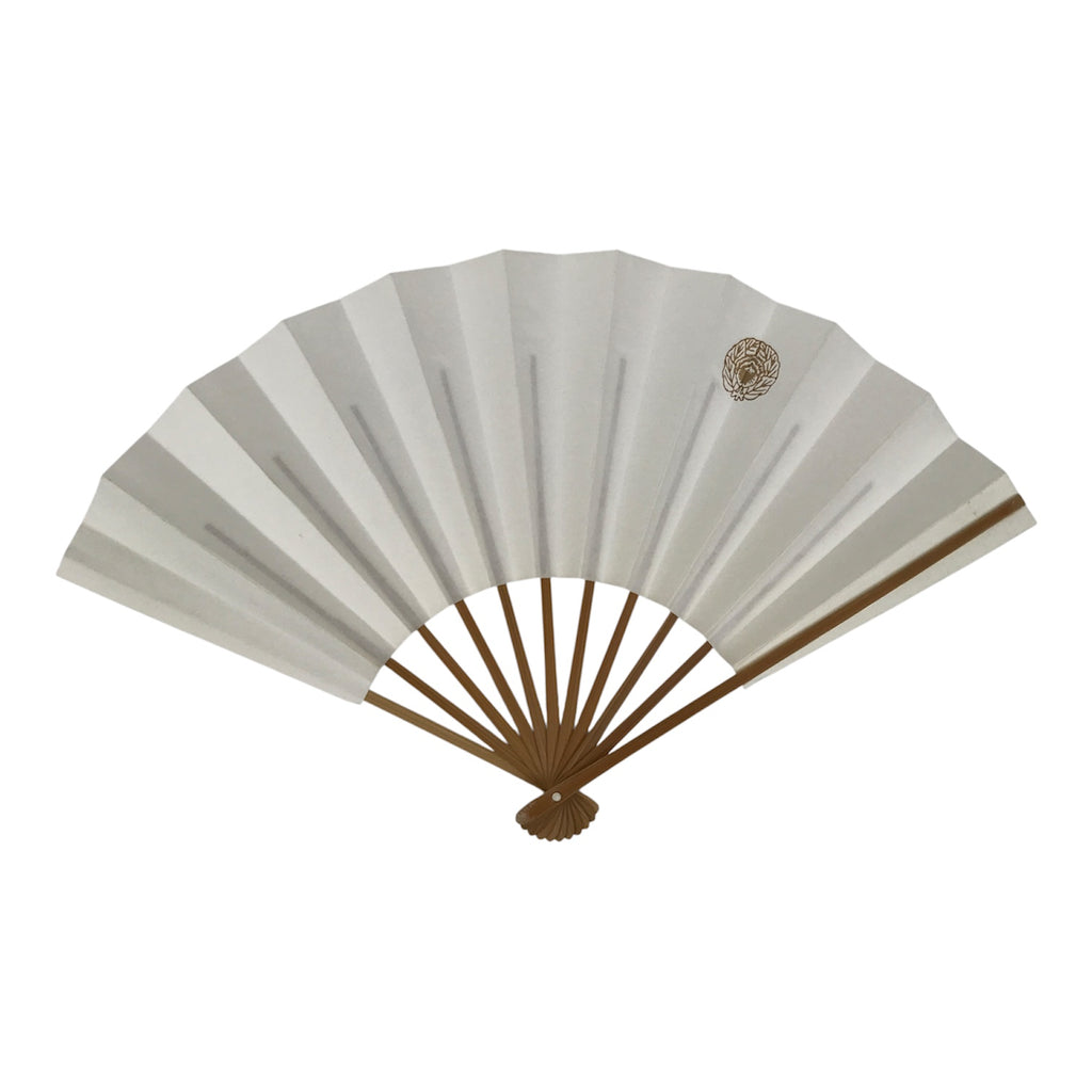 Japanese Paper Folding Fan Sensu Vtg Bamboo Frame White Naritasan Temple 5D95-AD - Fan-chidorivintage.com